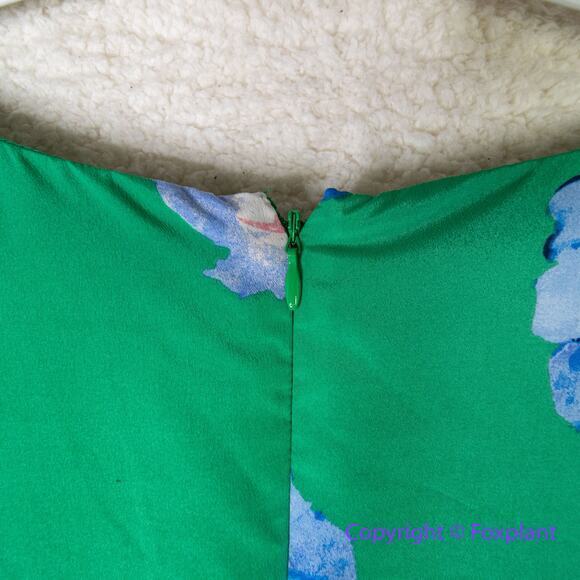 Eliza J Blue And Green Floral Faux Wrap Midi Dress, plus size 22W - Picture 11 of 15